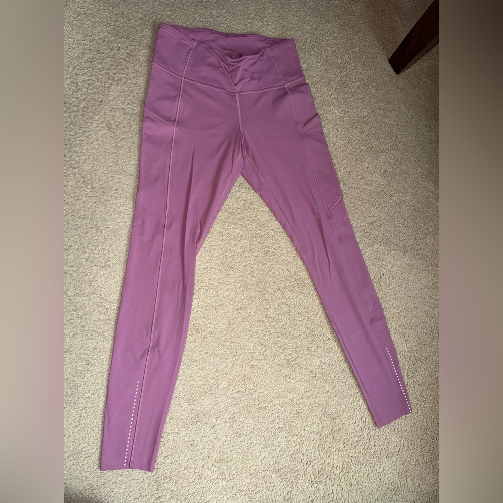 Lululemon High Rise HR Fast & Free Tight Pocket Legging 28” Pink Taupe 8